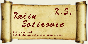 Kalin Sotirović vizit kartica